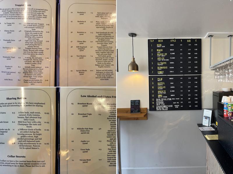 Vespers Belgian Beer Bar Menu