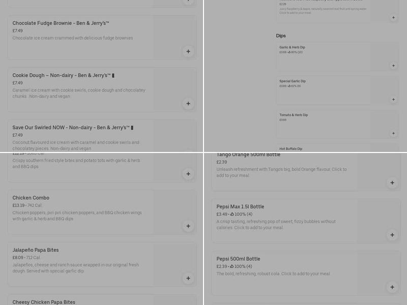 Papa Johns Pizza Menu