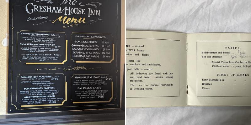 Gresham House Inn Menu