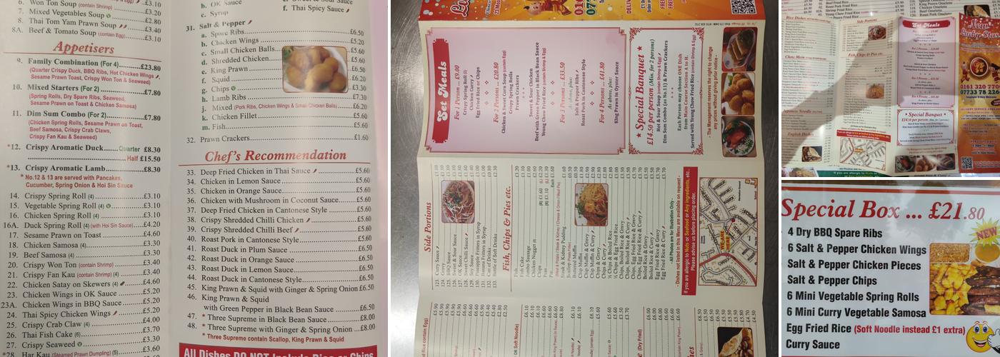 New Lucky Star Chinese & Thai Takeaway Menu