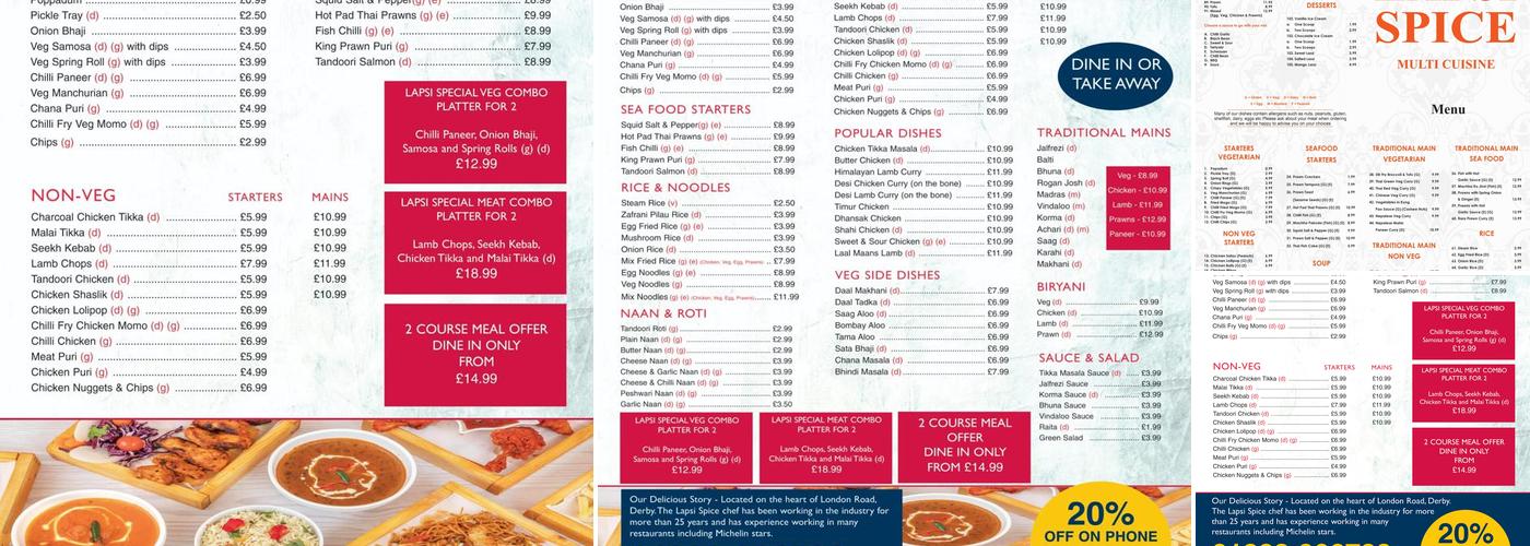 The Lapsi spice Multicuisine Restaurant Menu