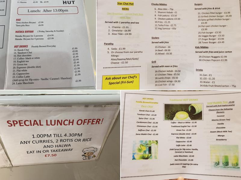 Star Chai Hut & Restaurant Menu