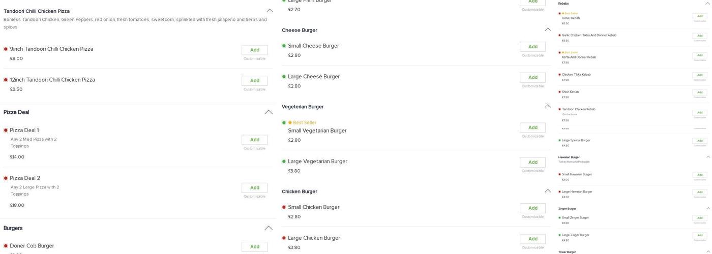 Stenson Kebabish DE24 3JG Menu