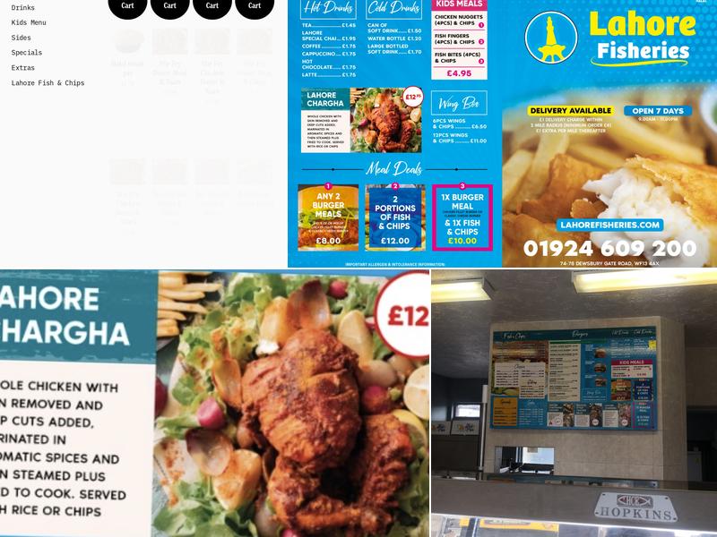 Lahore fisheries Menu