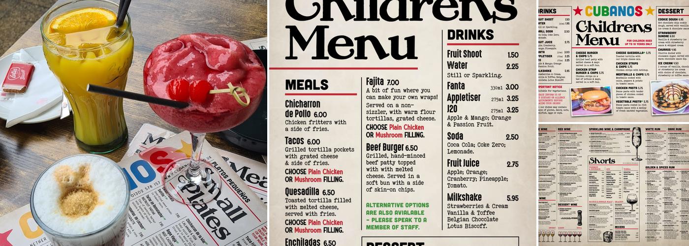 CUBANOS Bar & Grill Menu