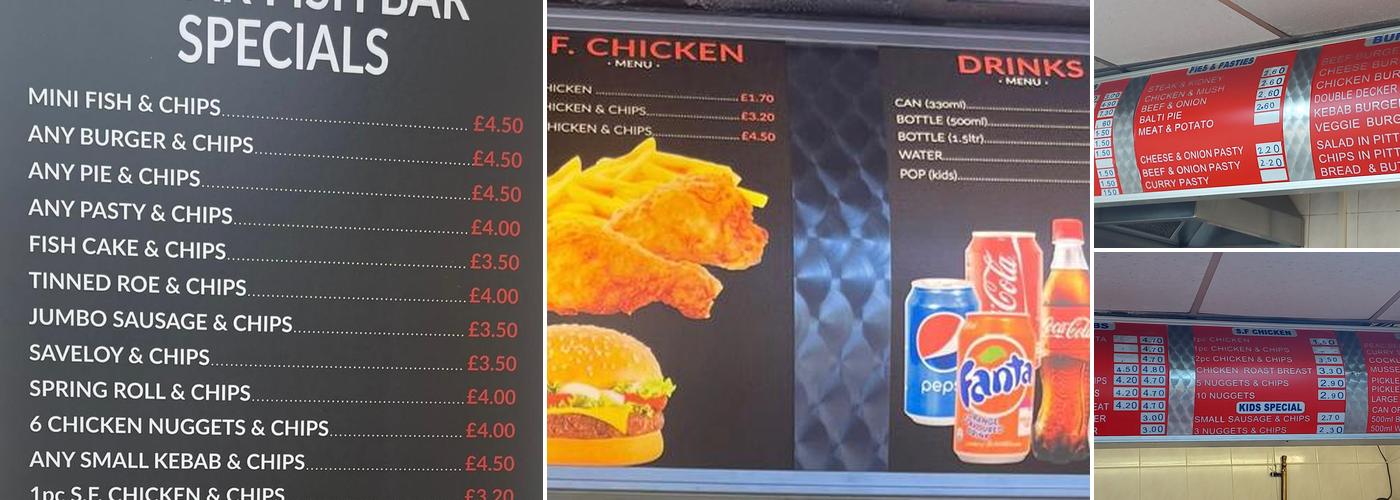 Five Star Fish Bar Menu