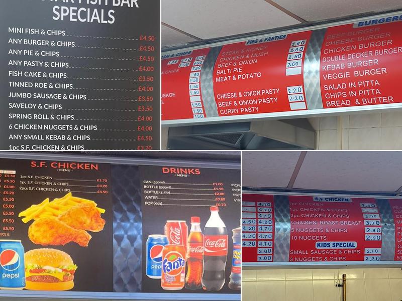 Five Star Fish Bar Menu