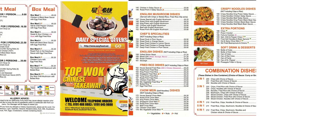Dudley Chinese Cuisine/Top Wok Menu