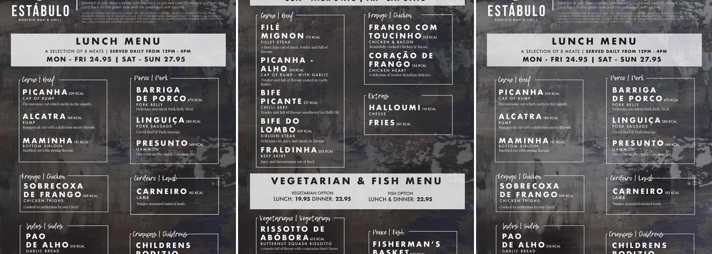 Estabulo Rodizio Bar & Grill - Durham Menu