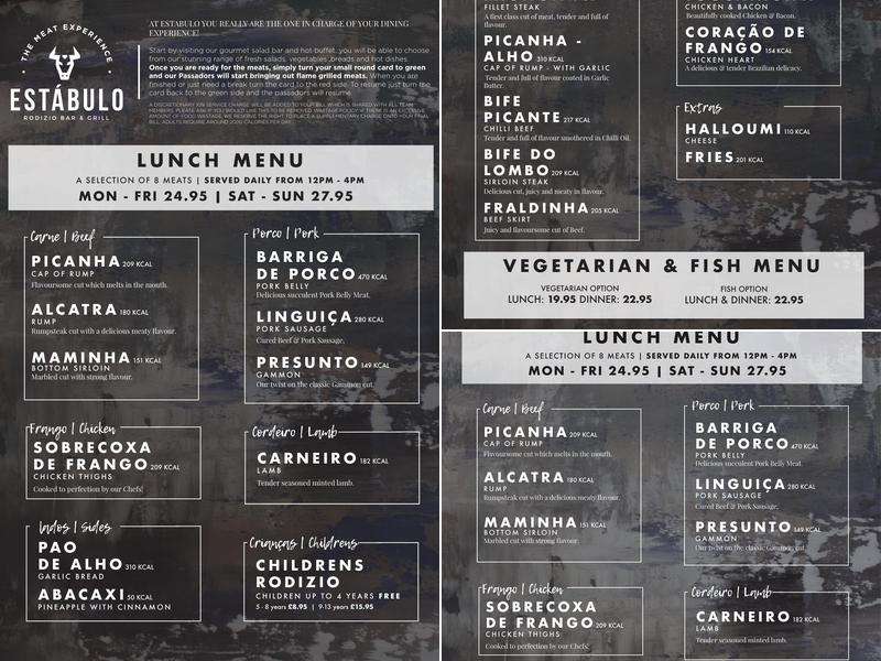 Estabulo Rodizio Bar & Grill - Durham Menu