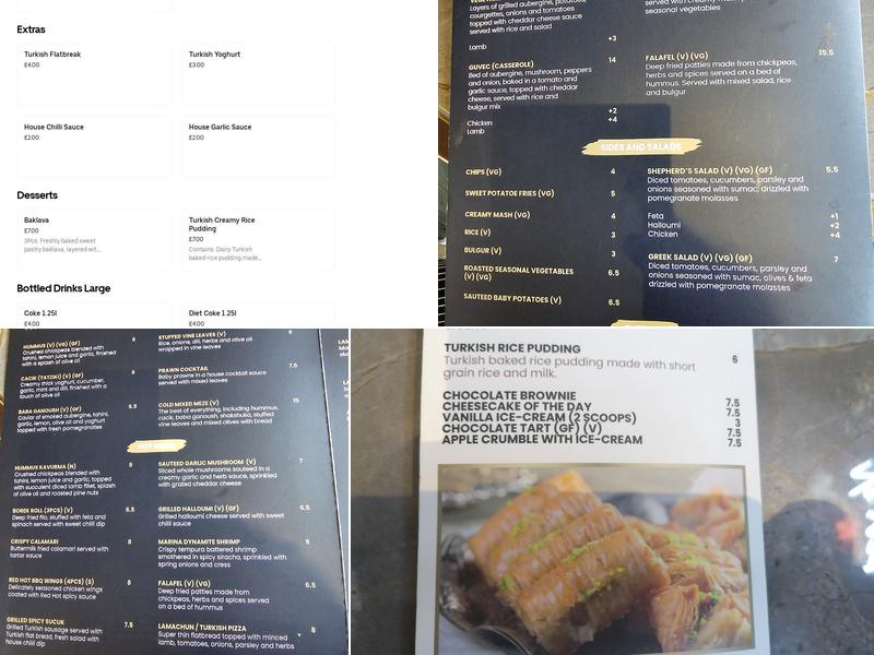 Marina Turkish Restaurant and Lounge Menu