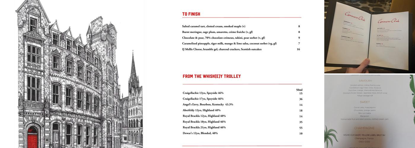 Commons Club Edinburgh Menu