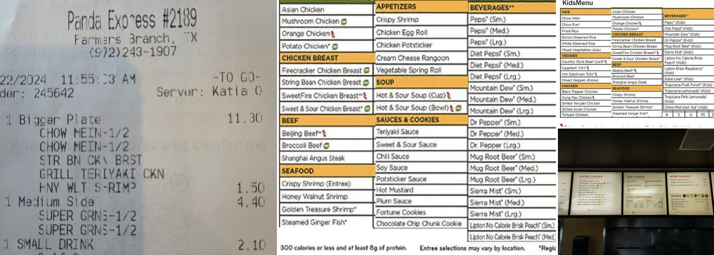 Panda Express Menu