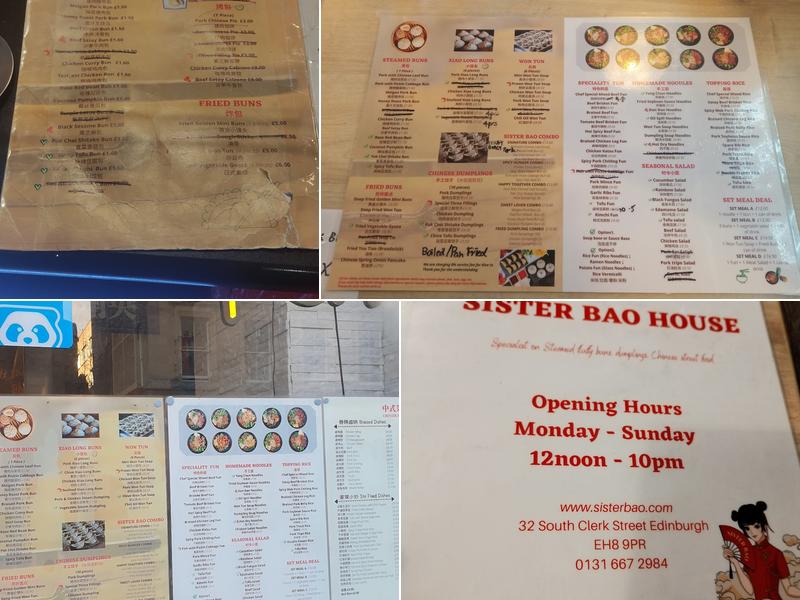 Sister Bao House Menu
