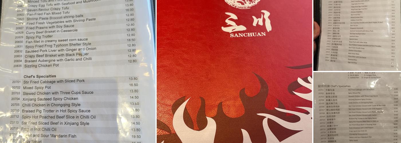 San Chuan Menu