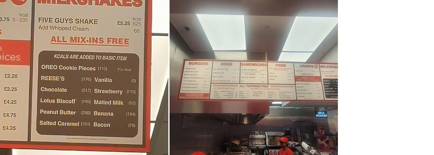 Five Guys St. James Quarter Menu