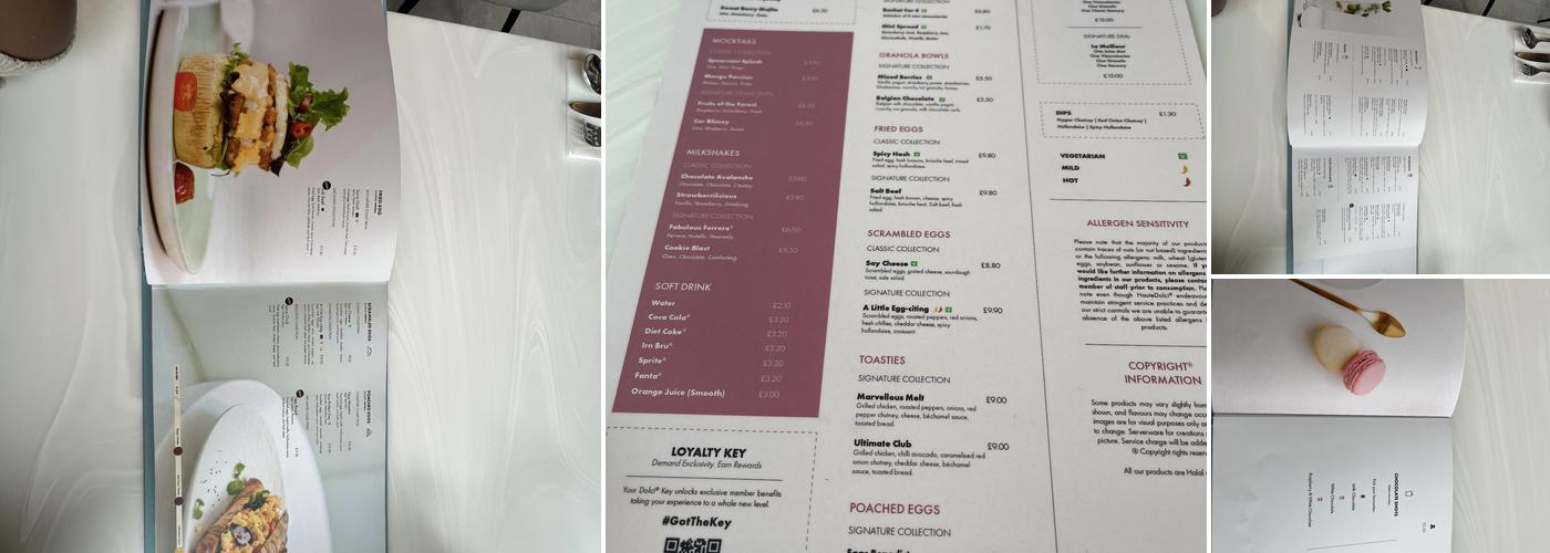 Haute Dolci Edinburgh Menu