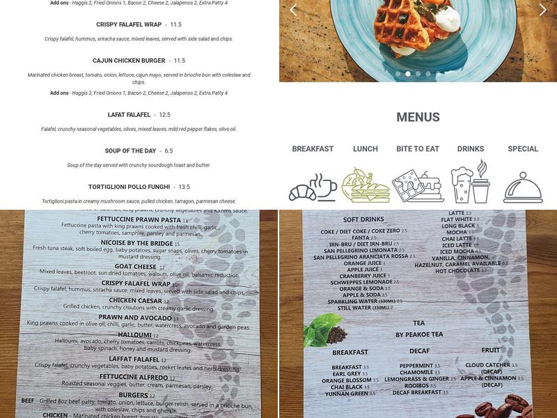 Miro's By The Bridge Menu