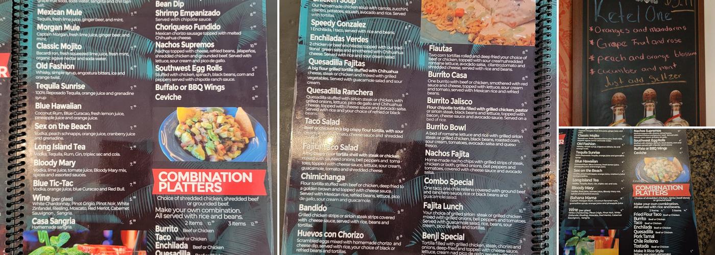 Pacifico Grill and Bar Menu