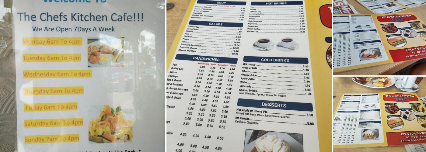 The Chef's Kitchen Menu