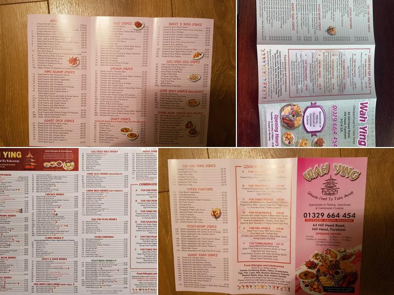 Wah Ying Menu