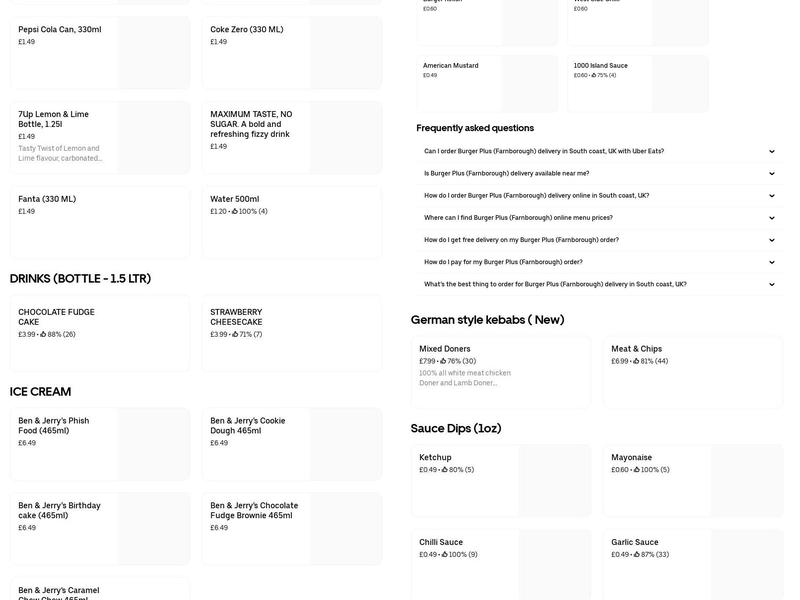 Burger Plus (Farnborough) Menu