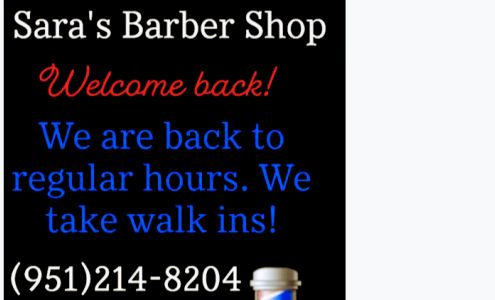 Sara's Barber shop 22415 Barton Rd, Grand Terrace California 92313