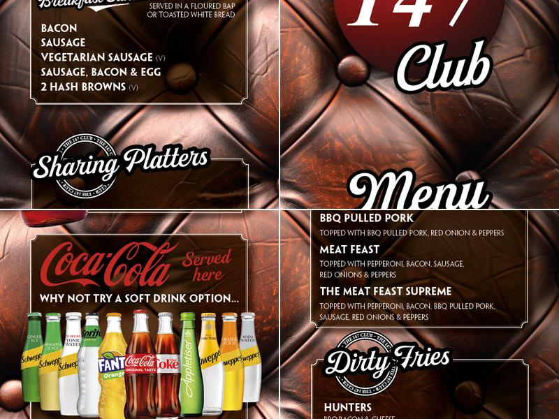 The 147 Club Menu