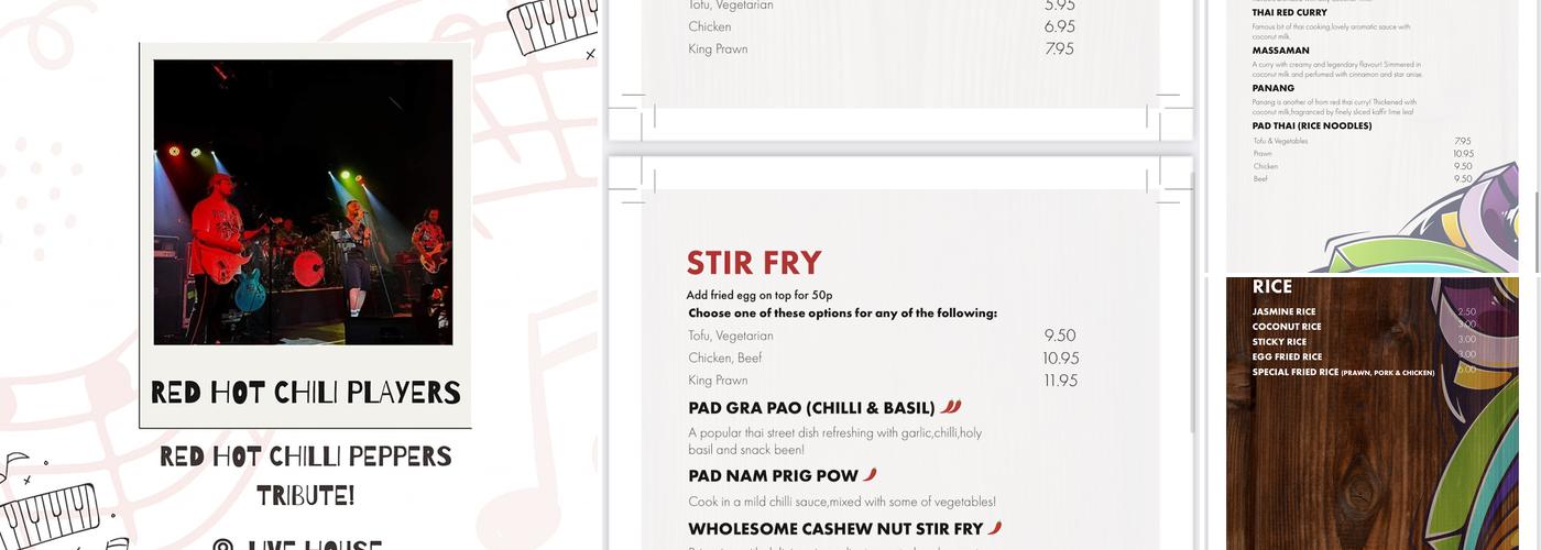 Thong Dees At The Park Inn Menu