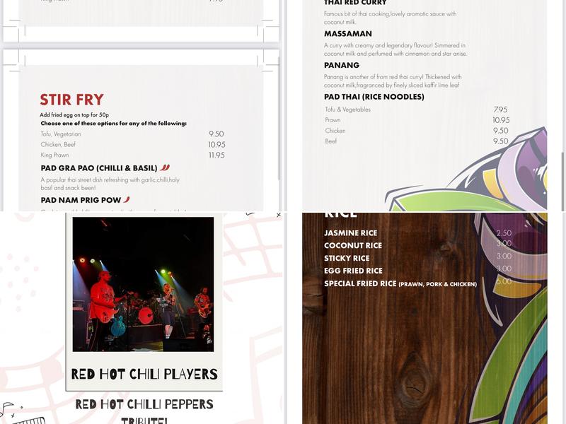 Thong Dees At The Park Inn Menu