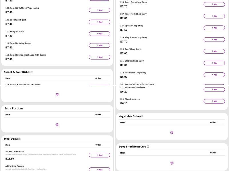 Phoenix Chinese Takeaway Menu