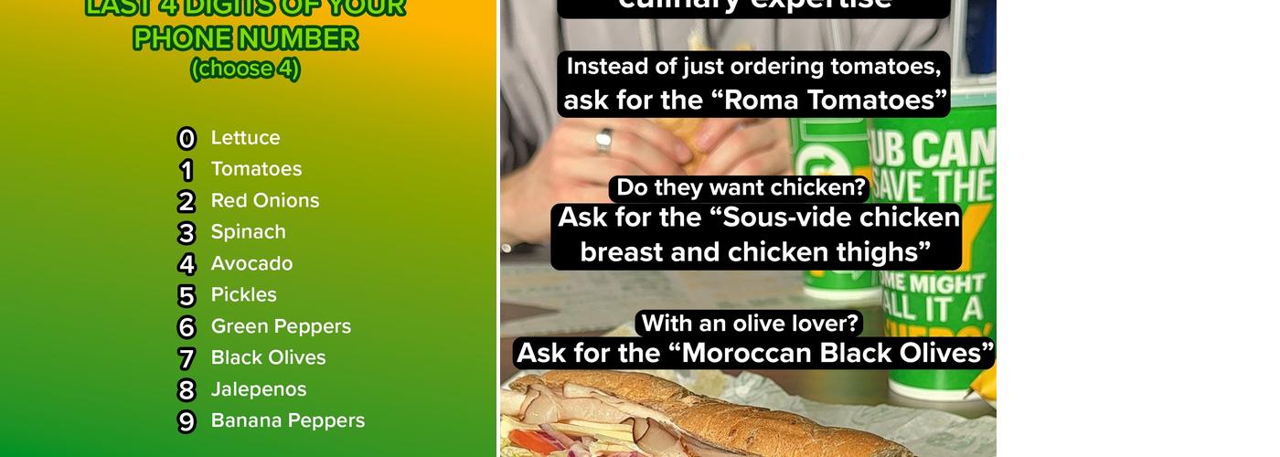 Subway Menu