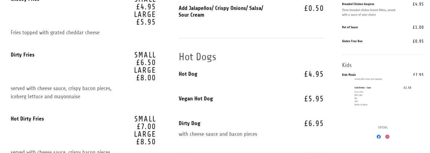 The burger and grill Menu