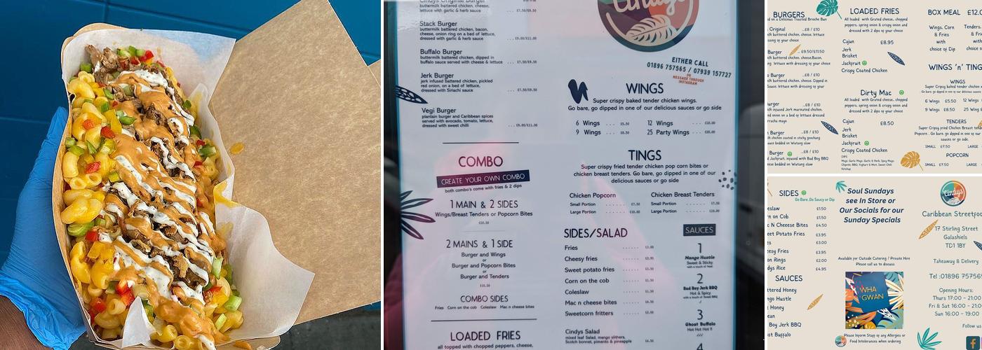 Cindy's Caribbean Street Food Menu