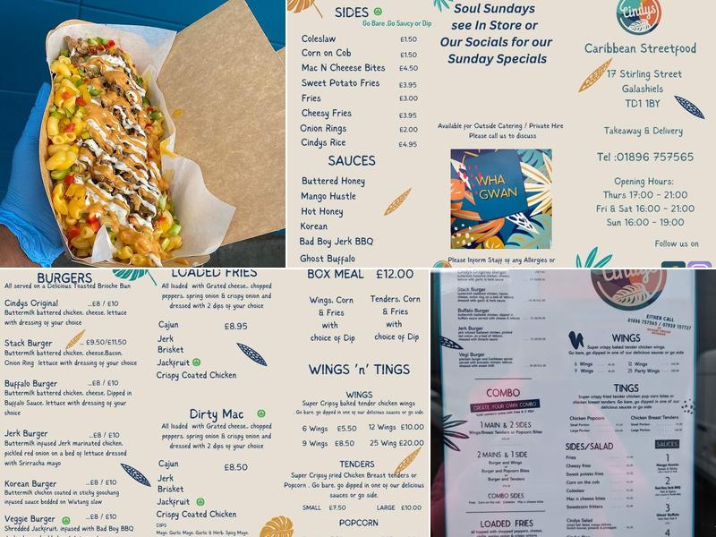 Cindy's Caribbean Street Food Menu