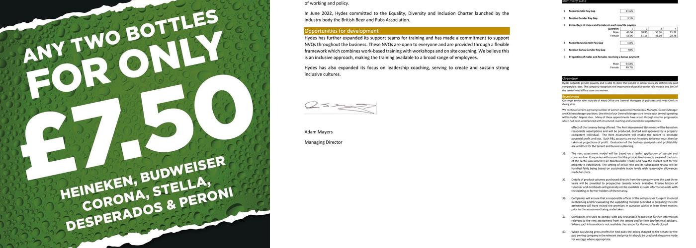 The Prince of Wales Menu