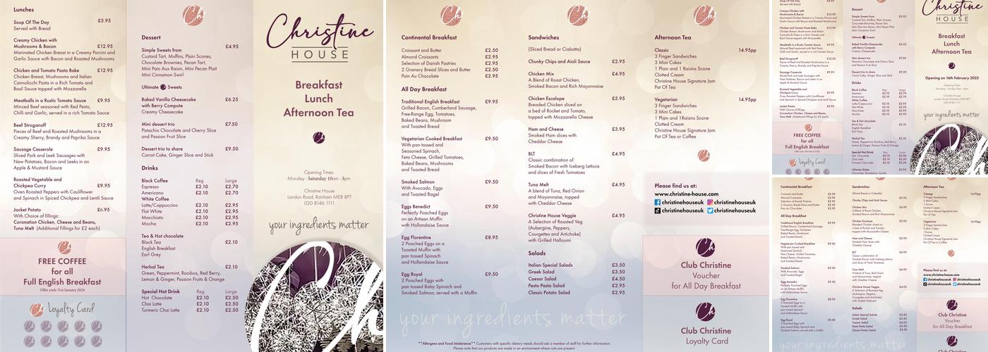 Christine House Menu