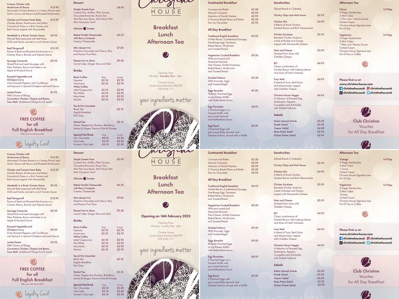 Christine House Menu