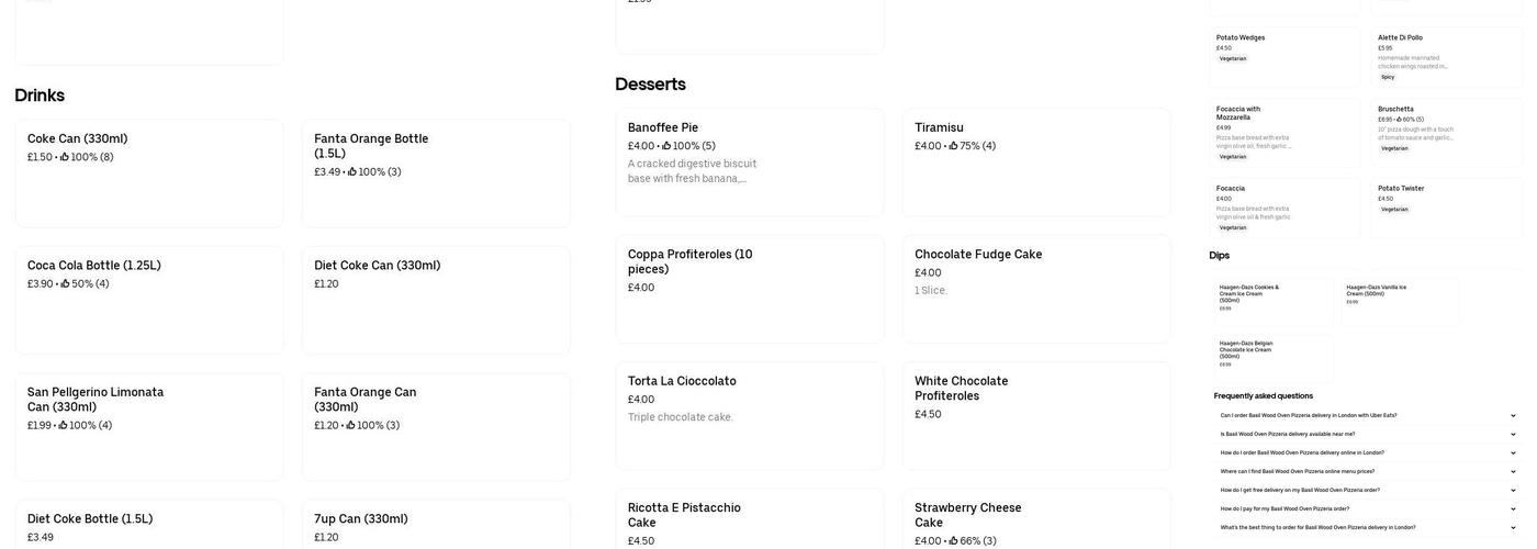 Basil Wood Oven Pizzeria Menu