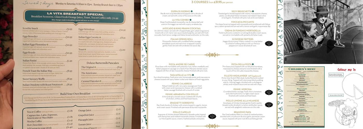La Vita Barrachnie Menu