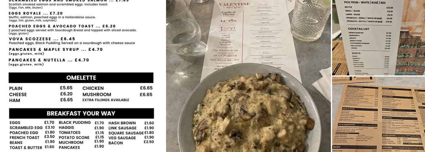 Garlic and Thyme Menu