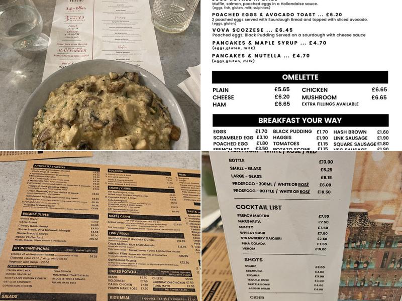 Garlic and Thyme Menu