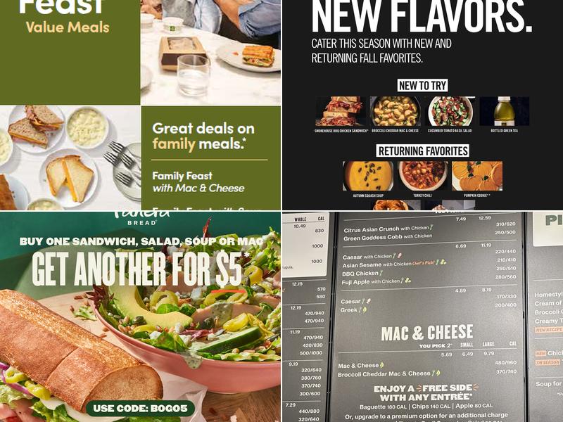 Panera Bread Menu