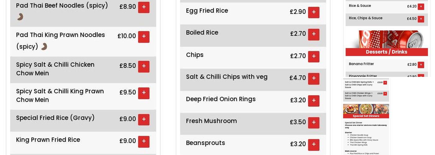 Shanghai Nights Menu