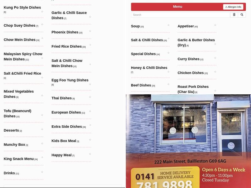 Top Chef Chinese Takeaway Menu