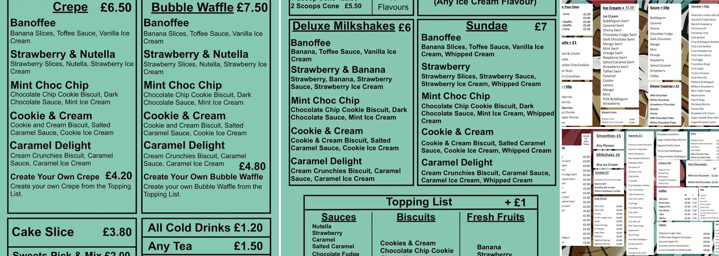Wheatless Desserts Menu