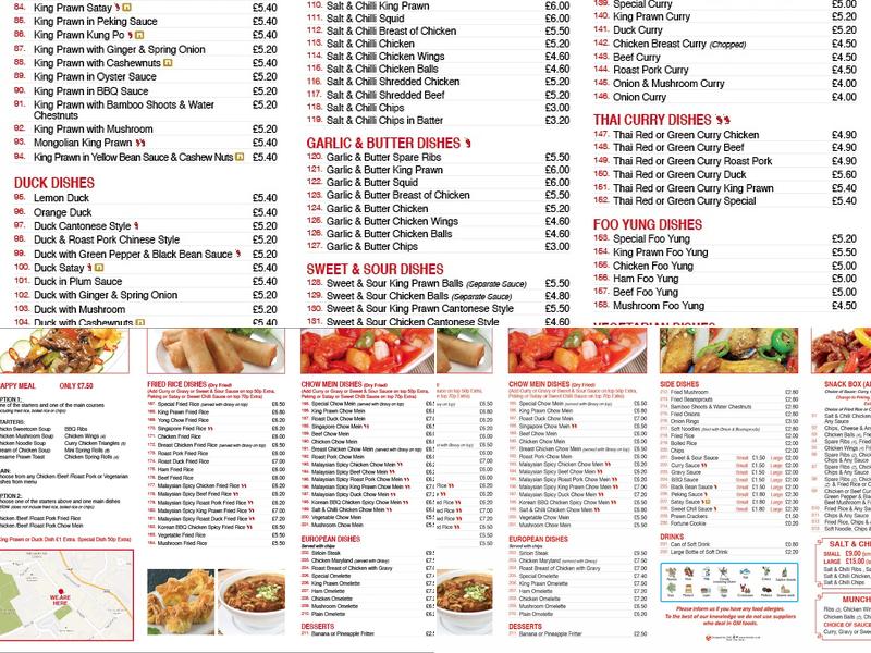 Mr Rice Menu