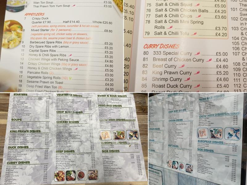 Coriander Chinese Menu