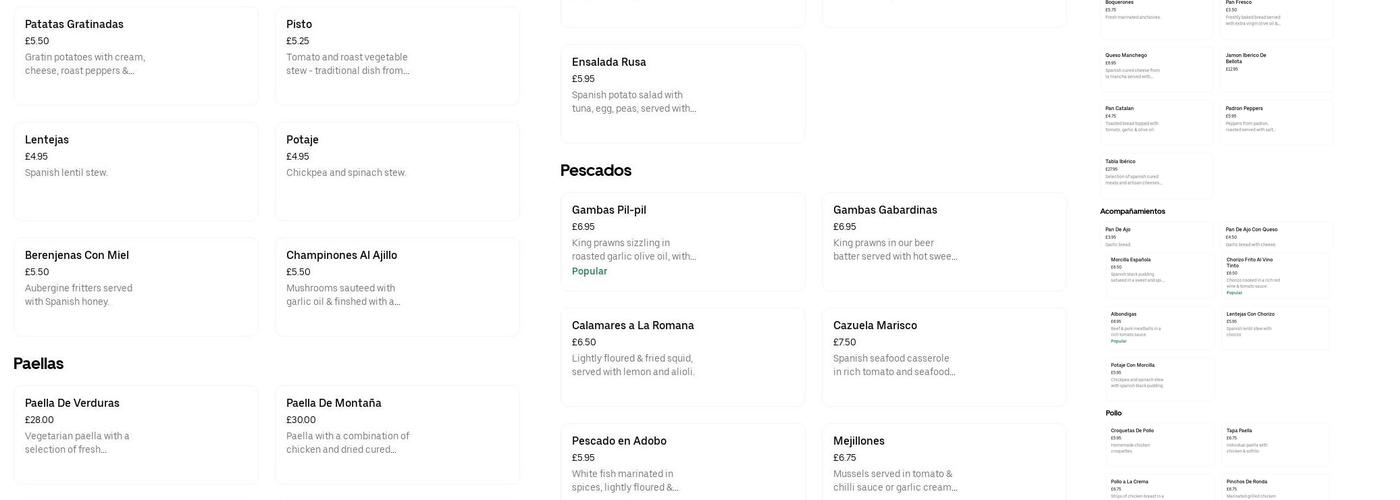 Malaga Tapas Clarkston Menu