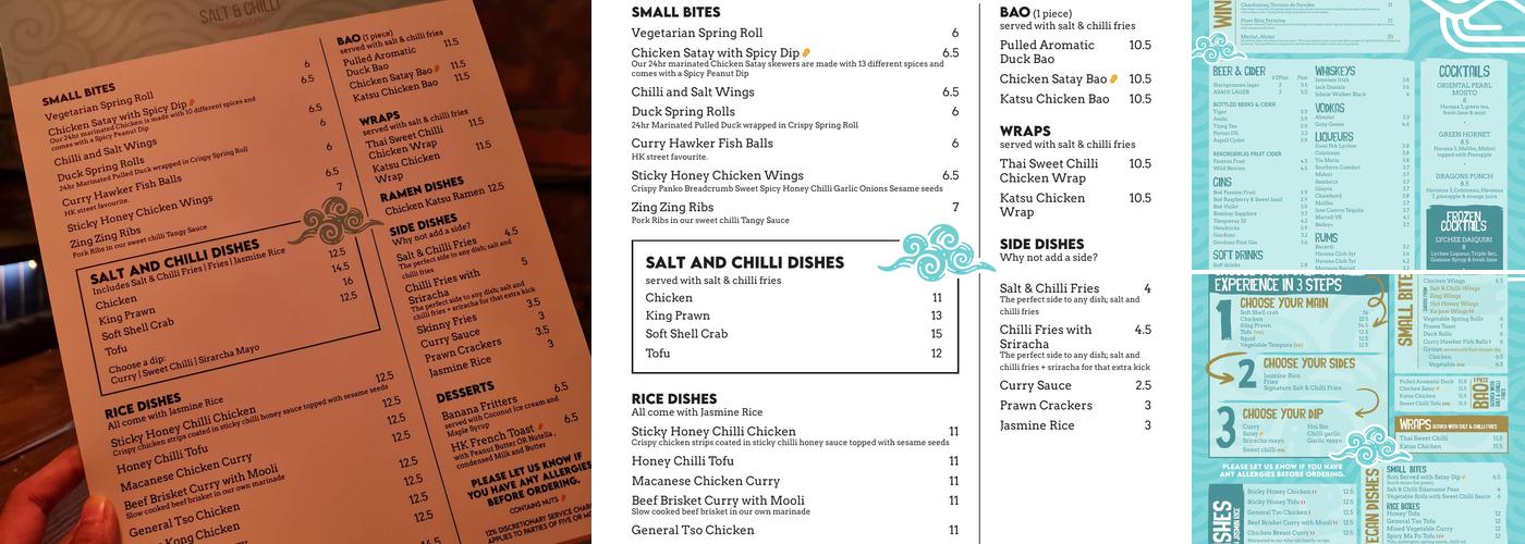 Salt & Chilli Oriental Menu
